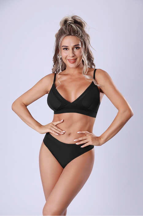 Set 2 piese lenjerie intima, sutien push-up si chiloti brazilieni XXP-1445negru [5]