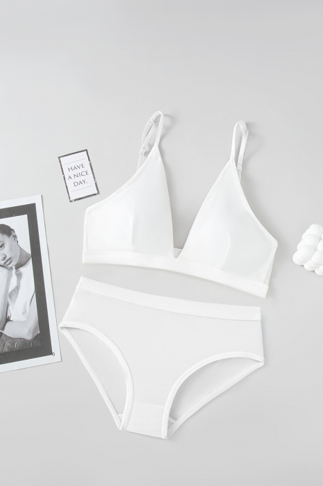 Set 2 piese lenjerie intima, sutien push-up si chiloti brazilieni XXP-1448alb [2]