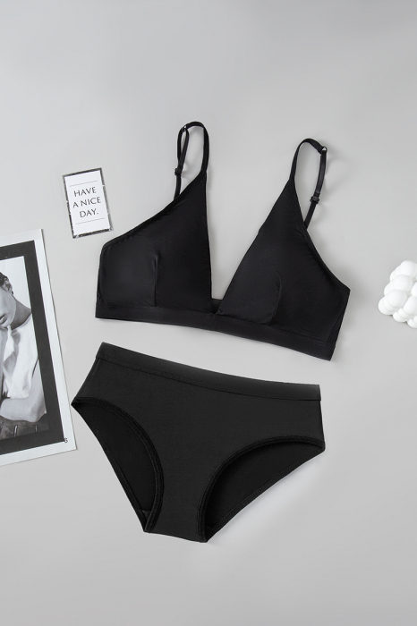 Set 2 piese lenjerie intima, sutien push-up si chiloti brazilieni XXP-1448negru [3]