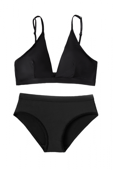 Set 2 piese lenjerie intima, sutien push-up si chiloti brazilieni XXP-1448negru [6]