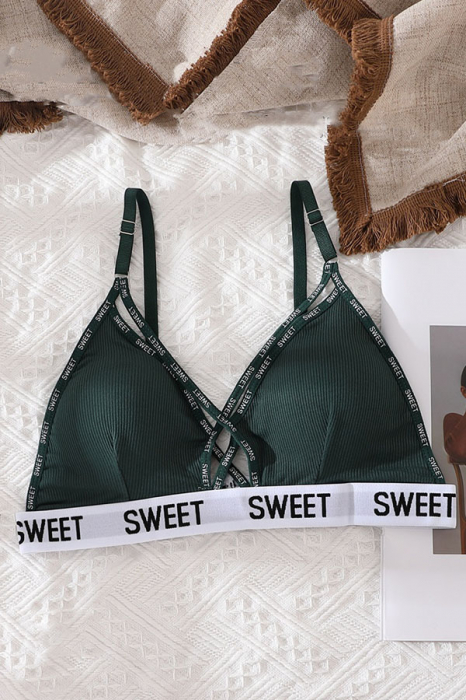 Set 2 piese lenjerie intima, sutien push-up si chiloti tanga XBX-8861verde [4]