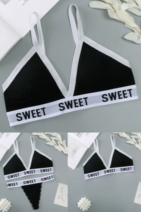 Set 2 piese lenjerie intima, sutien push-up si chiloti tanga XXP-5813negru [3]