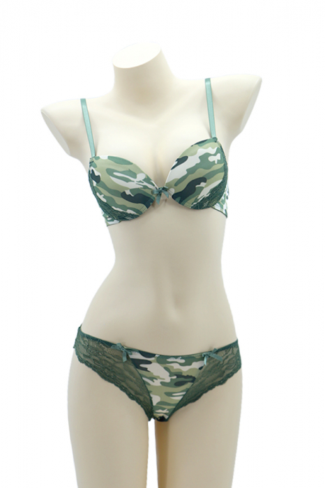 Set 2 piese lenjerie intima, sutien si chiloti brazilieni 35669verde [1]