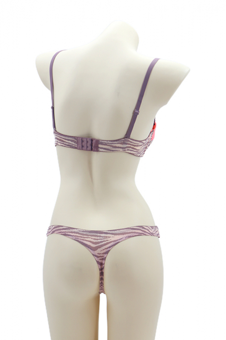 Set 2 piese lenjerie intima, sutien si chiloti tanga 35667crem [2]