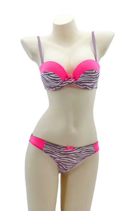 Set 2 piese lenjerie intima, sutien si chiloti tanga 35667maro [1]