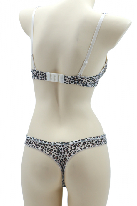 Set 2 piese lenjerie intima, sutien si chiloti tanga 35691crem [2]