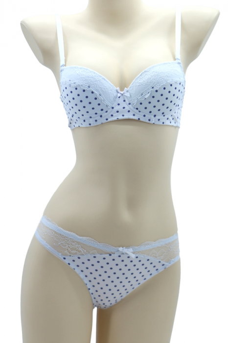 Set 2 piese lenjerie intima, sutien si chiloti tanga 35710alb [1]