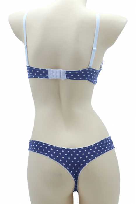 Set 2 piese lenjerie intima, sutien si chiloti tanga 35710albastru [2]