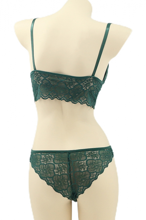 Set 2 piese lenjerie intima, top si chiloti brazilieni YAN-1198verde [2]