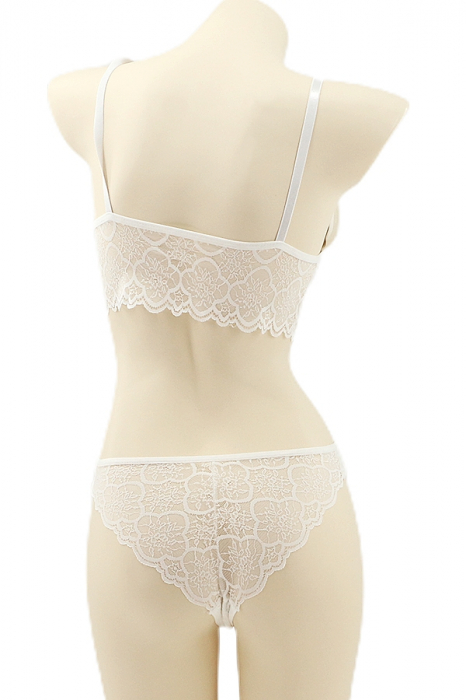 Set 2 piese lenjerie intima, top si chiloti brazilieni YAN-1198alb [2]