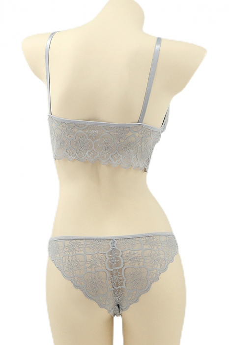 Set 2 piese lenjerie intima, top si chiloti brazilieni YAN-1198gri [2]
