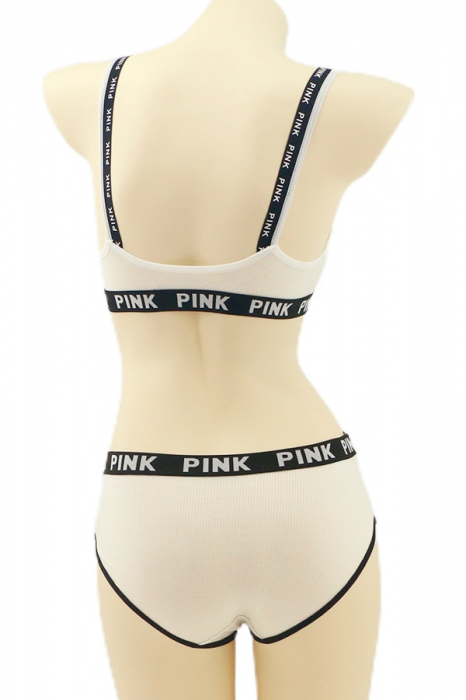 Set 2 piese lenjerie intima, top si chiloti clasici YAN-8876alb [2]
