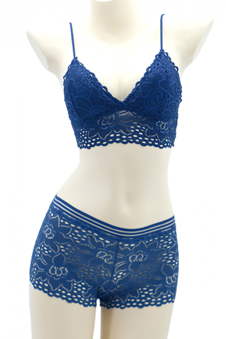 Set 2 piese lenjerie intima, top si chiloti SMT8851bleumarin [2]