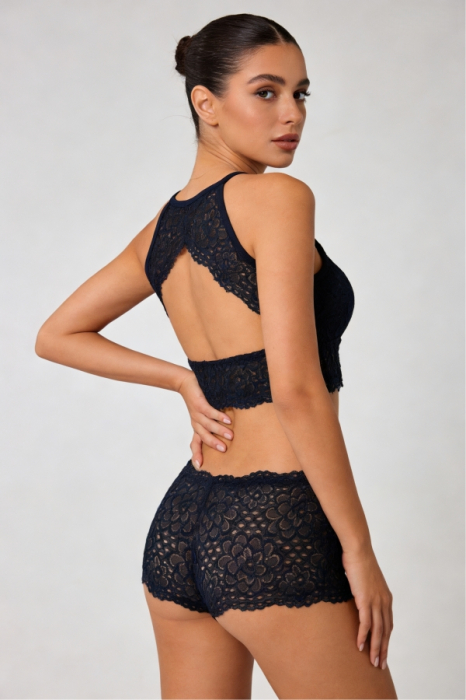 Set 2 piese lenjerie intima, top si chiloti SMT8854bleumarin [4]