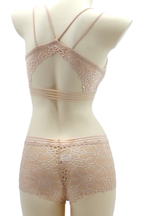 Set 2 piese lenjerie intima, top si chiloti SMT8855crem [2]