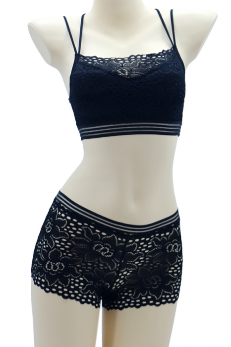 Set 2 piese lenjerie intima, top si chiloti SMT8855negru [1]
