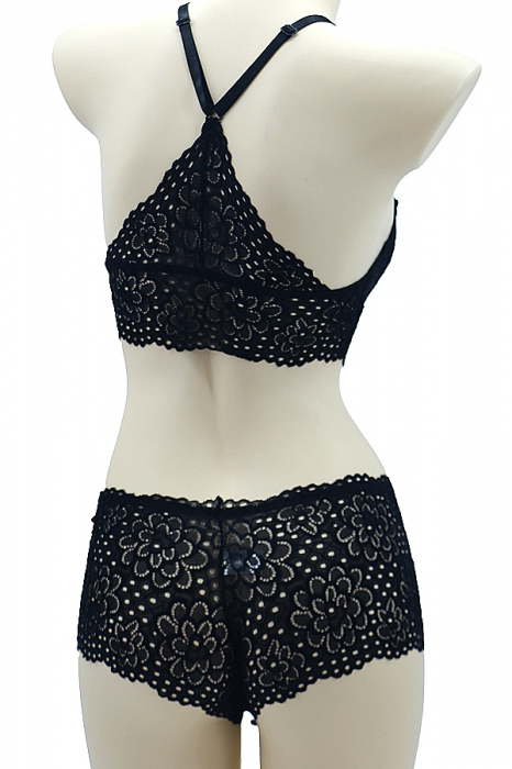 Set 2 piese lenjerie intima, top si chiloti SMT8858negru [2]