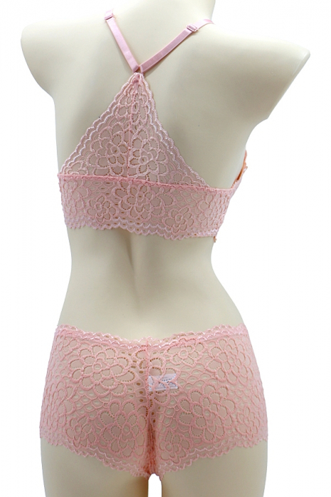 Set 2 piese lenjerie intima, top si chiloti SMT8858roz [2]