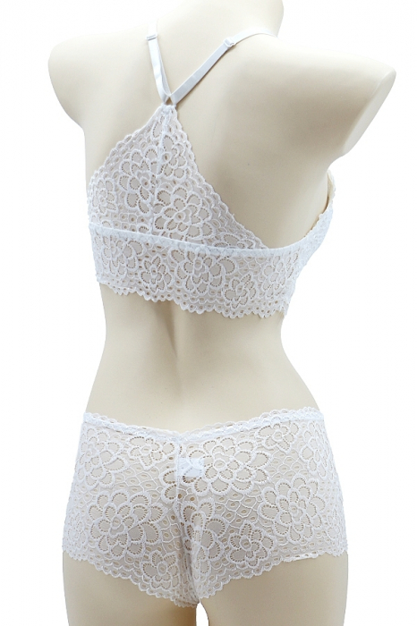 Set 2 piese lenjerie intima, top si chiloti SMT8858alb [2]