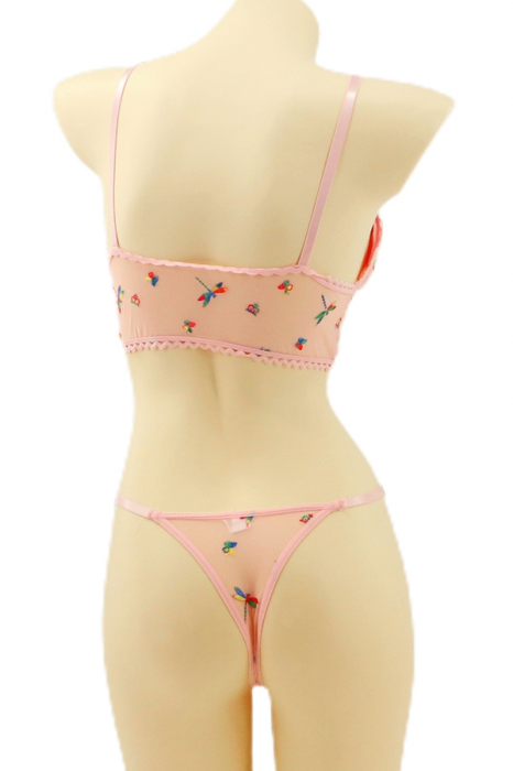 Set 2 piese lenjerie intima, top si chiloti tanga YAN-K5530roz [2]