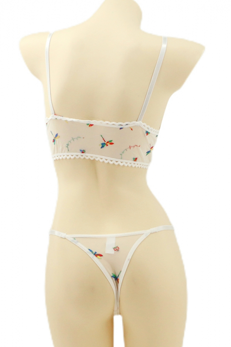 Set 2 piese lenjerie intima, top si chiloti tanga YAN-K5530alb [2]