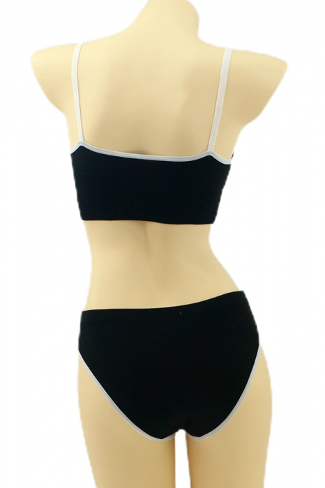 Set 2 piese lenjerie intima, top si chiloti clasici YAN-8815negru [2]