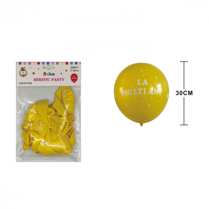 Set 20 baloane din latex pentru petrecere ” La multi ani ”  30 cm RJ1226 [2]
