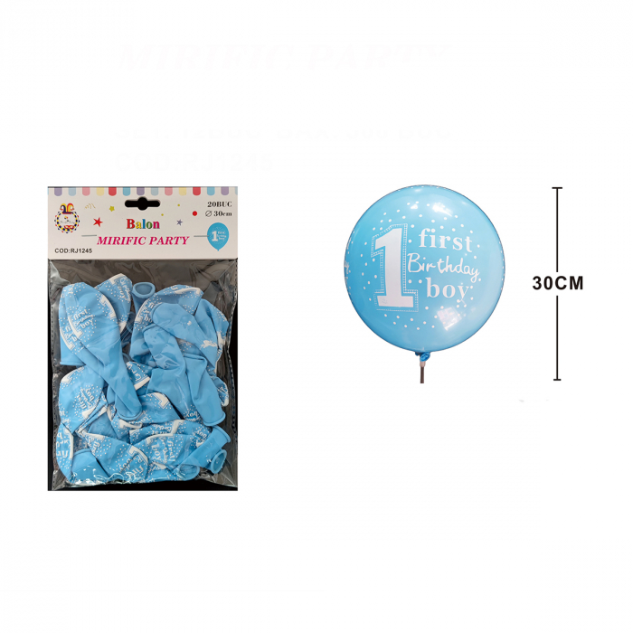 Set 20 baloane din latex pentru petrecere ' First birthday boy ' 30 cm RJ1245 [2]