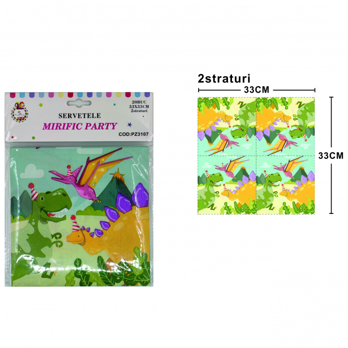 Set 20 servetele party cu 2 straturi 33 x 33 cm PZ3107 [2]