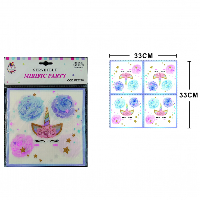 Set 20 servetele party cu 2 straturi 33 x 33 cm PZ3278 [2]