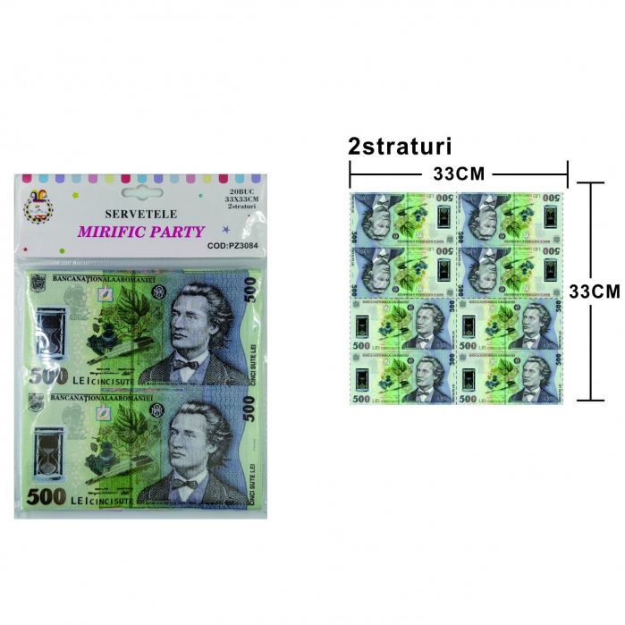 Set 20 servetele party cu 2 straturi 33 x 33 cm PZ3084 [2]