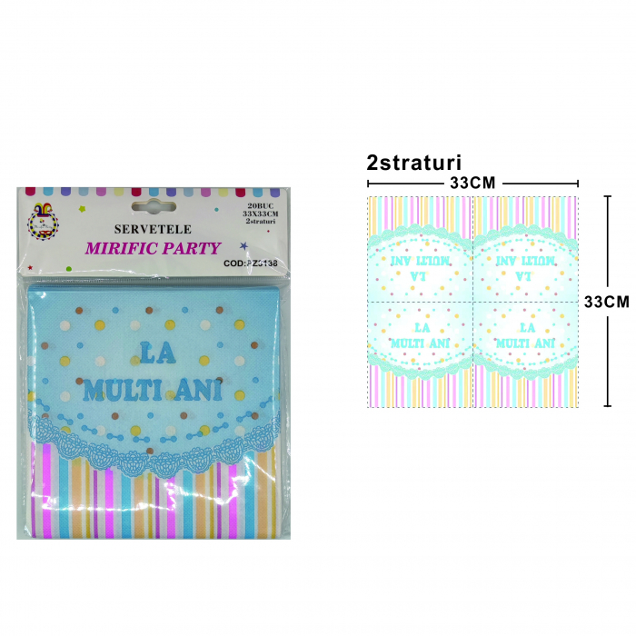 Set 20 servetele party cu 2 straturi 33 x 33 cm  PZ3138 [2]