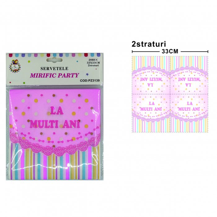 Set 20 servetele party cu 2 straturi 33 x 33 cm PZ3139 [2]