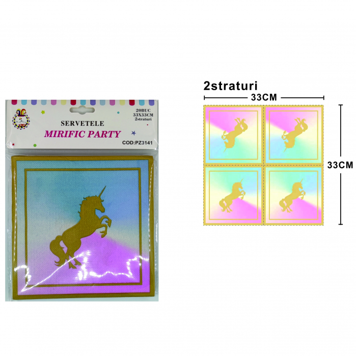 Set 20 servetele party cu 2 straturi 33 x 33 cm PZ3141 [2]