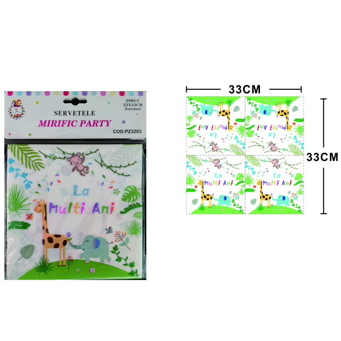Set 20 servetele party cu 2 straturi 33 x 33 cm PZ3283 [2]
