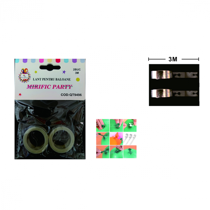 Set 2 benzi pentru arcada baloane 3 m / buc QT9496 [2]