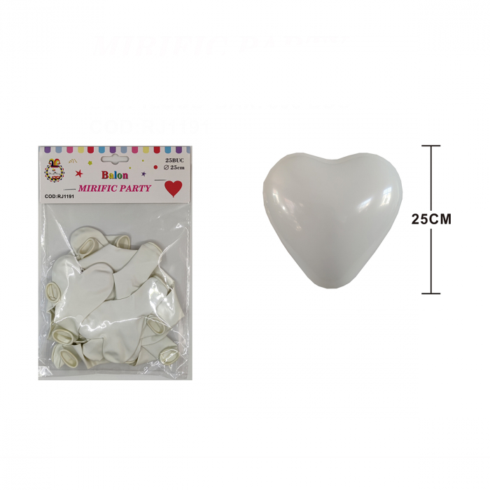 Set 25 baloane din latex pentru petrecere 'Inima' 25 cm RJ1191 [2]