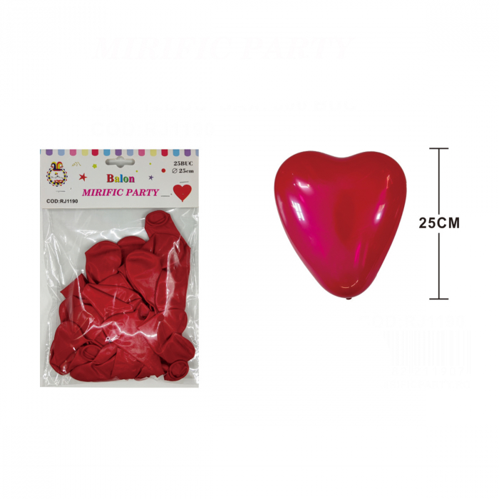 Set 25 baloane din latex pentru petrecere 'Inima' 25 cm RJ1190 [2]