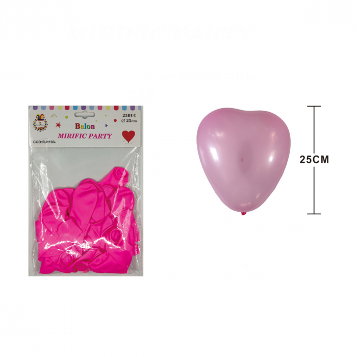 Set 25 baloane din latex pentru petrecere 'Inima' 25 cm RJ1193 [2]