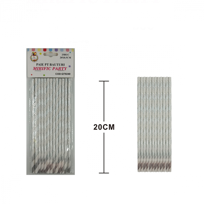 Set 25 paie pentru bauturi din hartie 20 cm QT9240 [2]