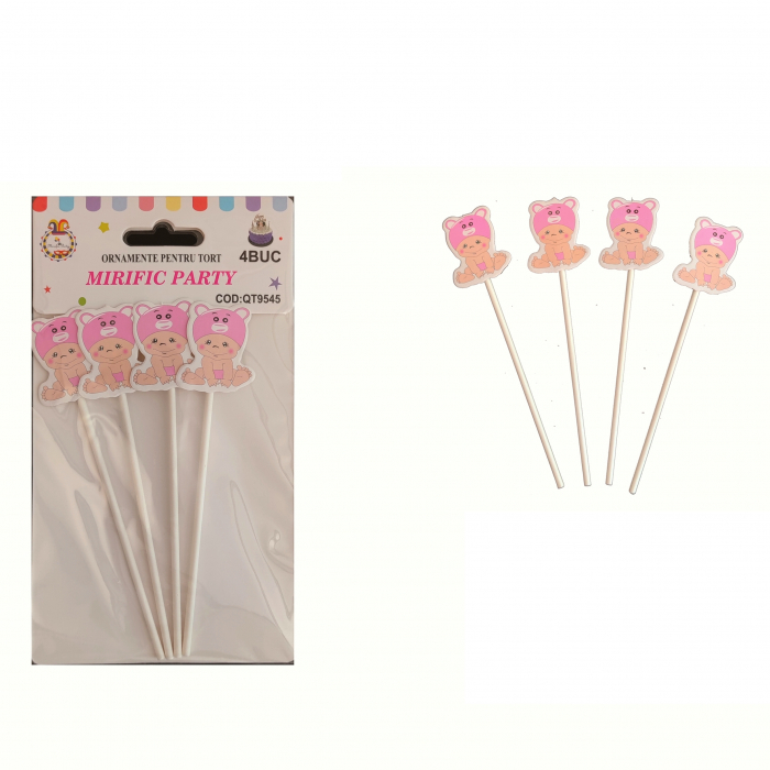 Set 4 decoratiuni pentru tort ' Figurina bebe ' QT9545 [2]