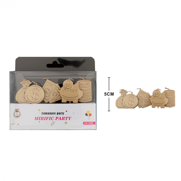 Set 5 lumanari aniversare pentru tort cu dolari 5 cm LZ2660 [2]