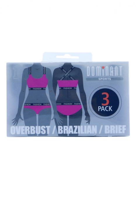 Set 3 piese lenjerie intima, bustiera, chiloti clasici si chiloti tanga 95000-7negru [3]