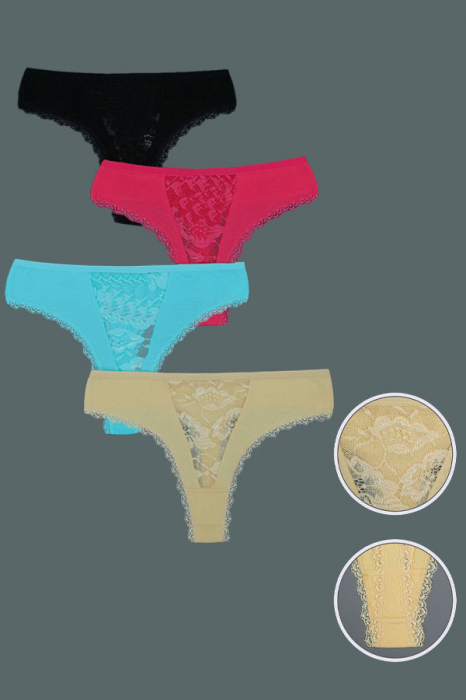 Set 4 chiloti tanga din bumbac TANG-A2045 [2]