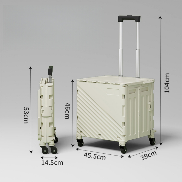 Carucior de cumparaturi pliabil cu 4 roti rotative si maner telescopic SHYE-7089-B [2]