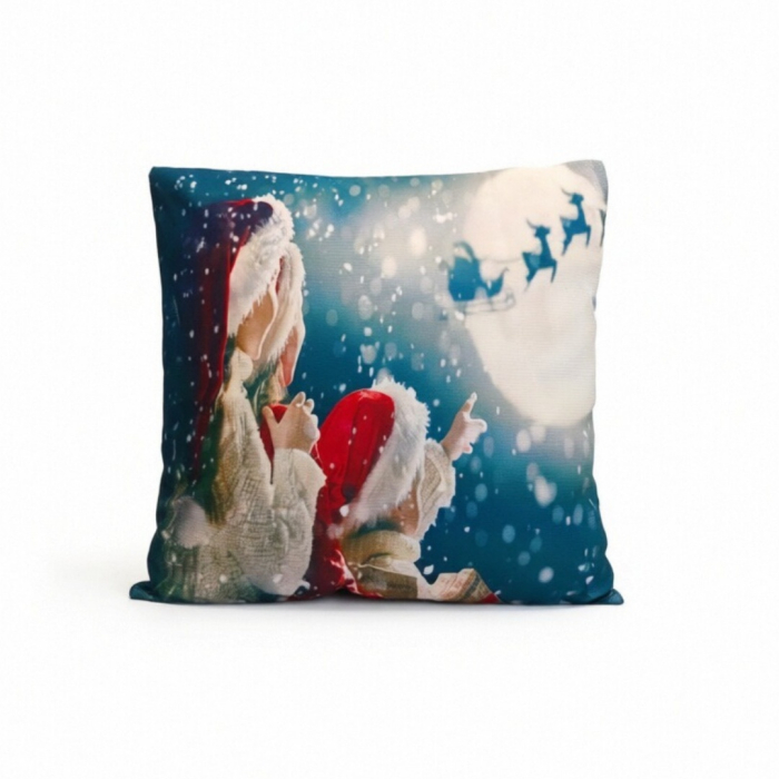 Set 4 huse pentru fete de perna, model Craciun 45 x 45 cm 6220-4mixt [5]