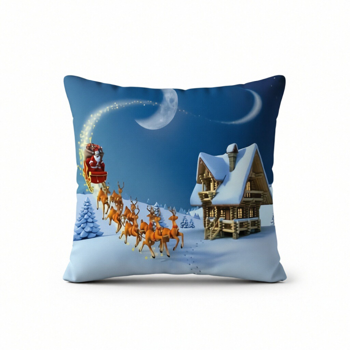 Set 4 huse pentru fete de perna, model Craciun 45 x 45 cm 6220-4mixt [7]