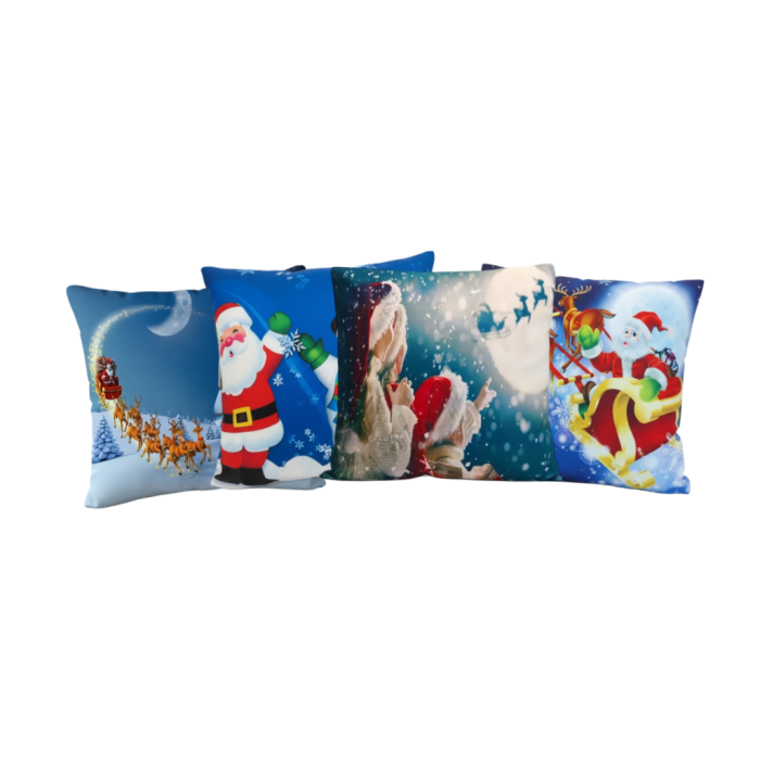 Set 4 huse pentru fete de perna, model Craciun 45 x 45 cm 6220-4mixt [9]