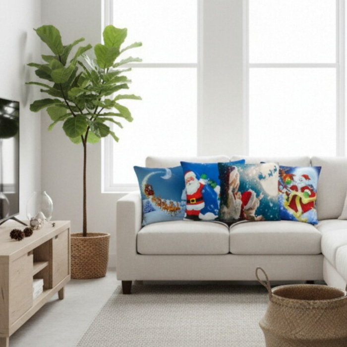 Set 4 huse pentru fete de perna, model Craciun 45 x 45 cm 6220-4mixt [3]