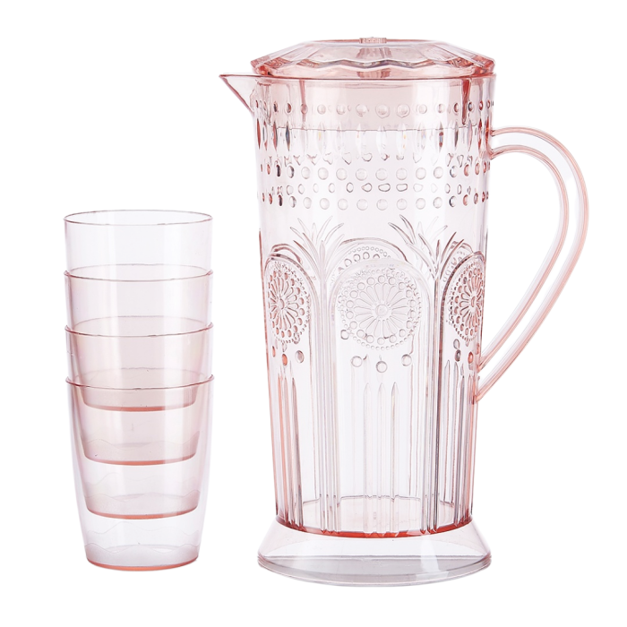Set 4 pahare 250 ml si carafa 2000 ml SHYE-6125-4roz [2]